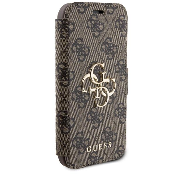 Knižkové puzdro Guess PU Leather 4G Metal Logo pre iPhone 15 Pro Max, hnedá