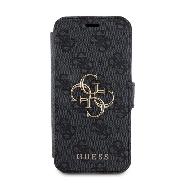 Knižkové puzdro Guess PU Leather 4G Metal Logo pre iPhone 15 Pro Max, šedá