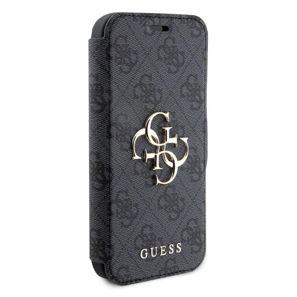 Knižkové puzdro Guess PU Leather 4G Metal Logo pre iPhone 15 Pro Max, šedá