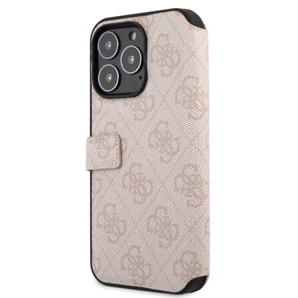 Knižkové puzdro Guess PU Leather 4G Metal Logo pre iPhone 15 Pro Max, ružová