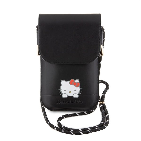 Taška na telefón Hello Kitty PU Daydreaming Logo Leather, čierna