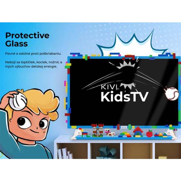 KIVI TV pre deti, 32" (81cm), FHD, Android TV 11, 1920x1080, ochranné sklo, nočné svetlo KIVI TV pre deti, 32" (81cm), FHD, Android TV 11, 1920x1080, ochranné sklo, nočné svetlo