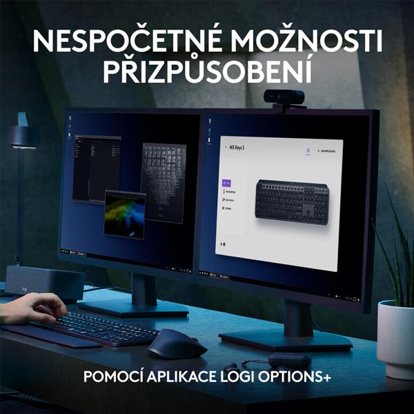 Bezdrôtová podsvietená klávesnica Logitech MX Keys S, US, bledošedá