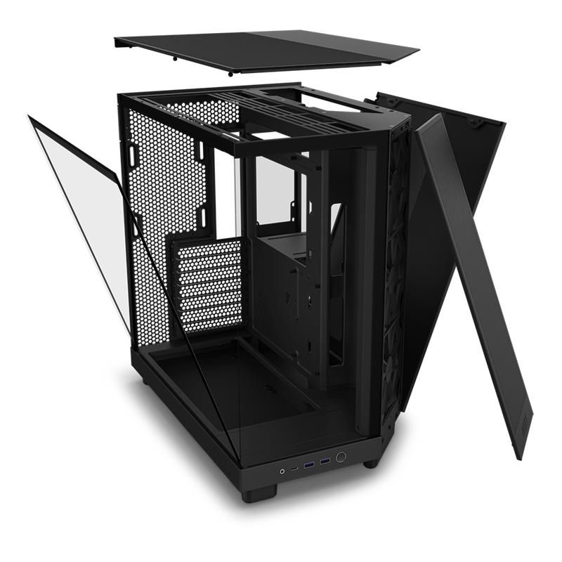 NZXT case H6 Flow, ATX, Compact Dual Chamber Mid Tower, black