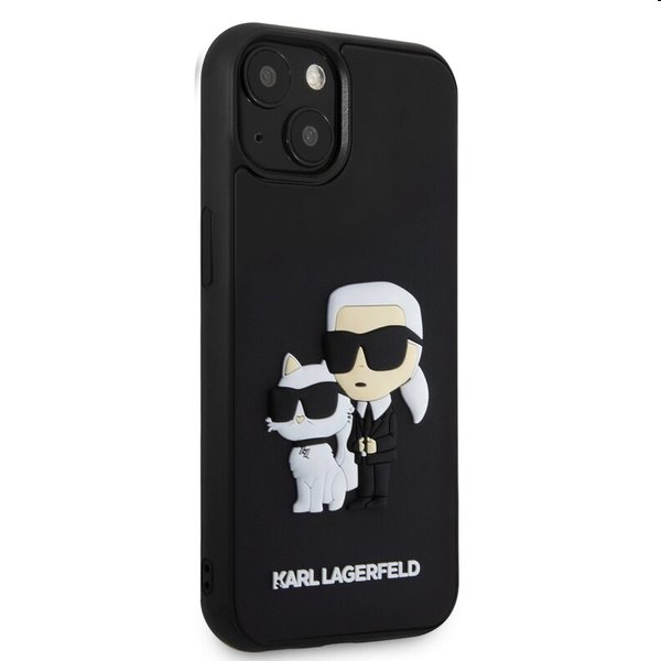 Zadný Karl Lagerfeld 3D Rubber Karl and Choupette pre Apple iPhone 14, čierna