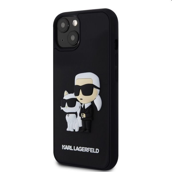 Zadný Karl Lagerfeld 3D Rubber Karl and Choupette pre Apple iPhone 14, čierna