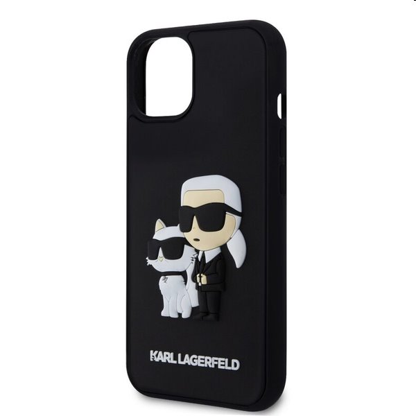 Zadný Karl Lagerfeld 3D Rubber Karl and Choupette pre Apple iPhone 14, čierna