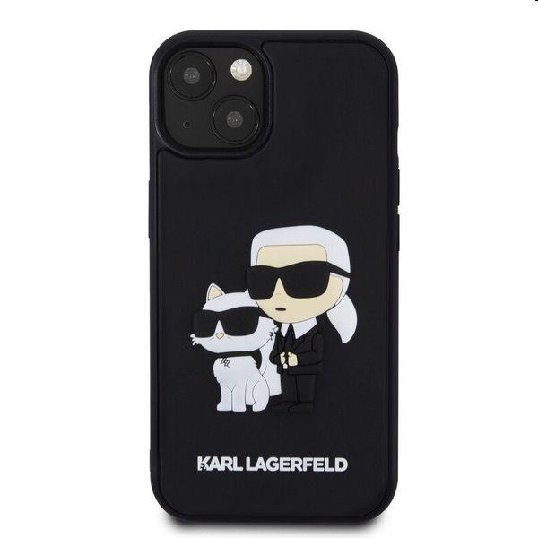 Zadný Karl Lagerfeld 3D Rubber Karl and Choupette pre Apple iPhone 14, čierna