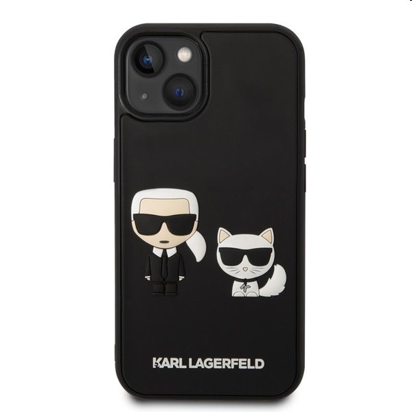 Zadný Karl Lagerfeld and Choupette 3D pre Apple iPhone 14, čierna
