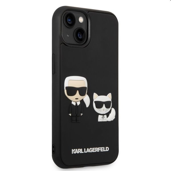 Zadný Karl Lagerfeld and Choupette 3D pre Apple iPhone 14, čierna