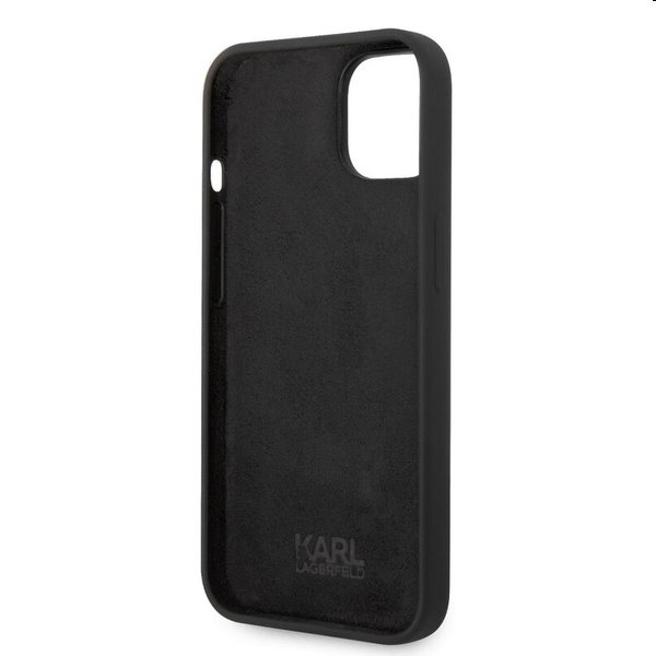 Zadný Karl Lagerfeld and Choupette Liquid Silicone pre Apple iPhone 14, čierna