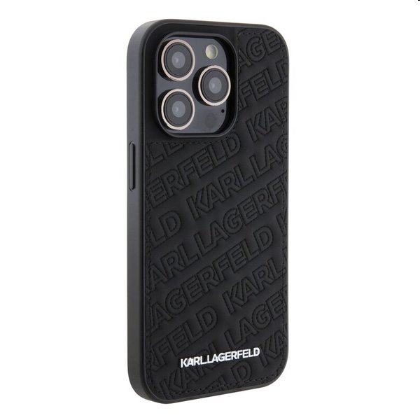 Zadný kryt Karl Lagerfeld PU Quilted Pattern pre Apple iPhone 15 Pro, čierna