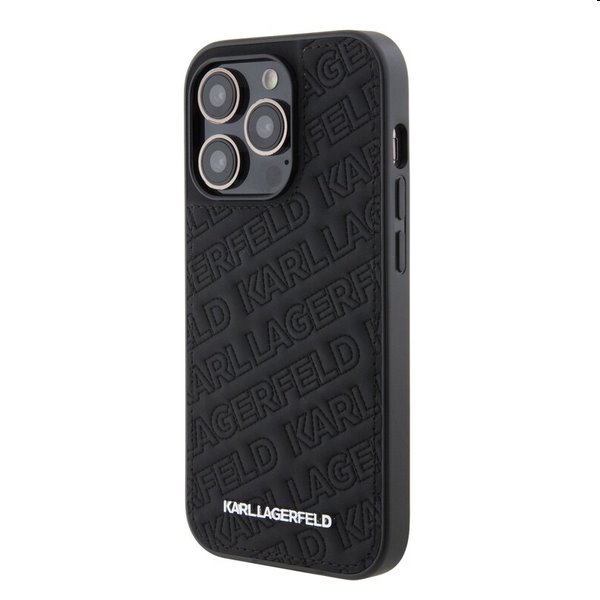 Zadný kryt Karl Lagerfeld PU Quilted Pattern pre Apple iPhone 15 Pro, čierna