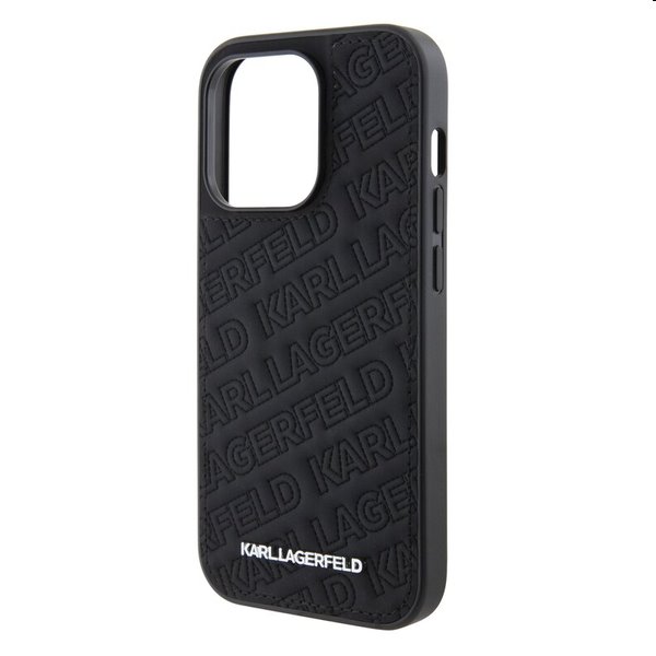 Zadný kryt Karl Lagerfeld PU Quilted Pattern pre Apple iPhone 15 Pro, čierna