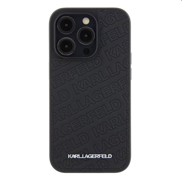Zadný kryt Karl Lagerfeld PU Quilted Pattern pre Apple iPhone 15 Pro, čierna