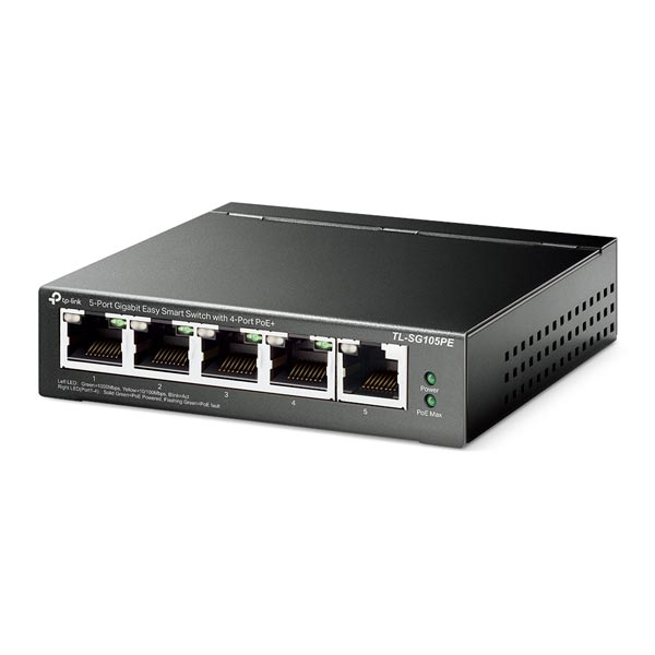TP-Link TL-SG105PE, 5 portov gigabitový inteligentný sieťový switch so 4 portmi PoE, 4x gigabitové PoE porty, 1x gigabitové Non-Po