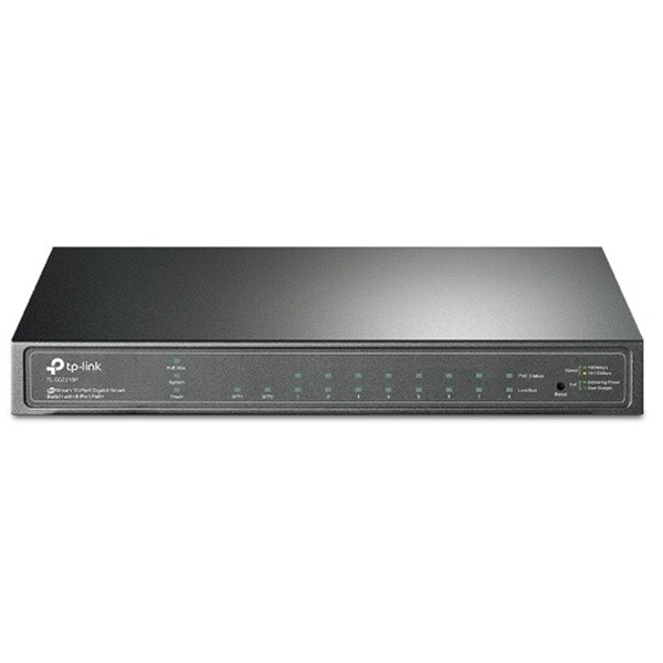 tp-link TL-SG2210P, 10 portový gigabitový inteligentný switch JetStream s 8 portami PoE+