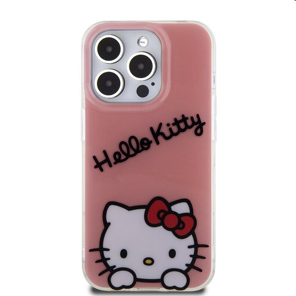 Zadný kryt Hello Kitty IML Daydreaming Logo pre Apple iPhone 15 Pro, ružová