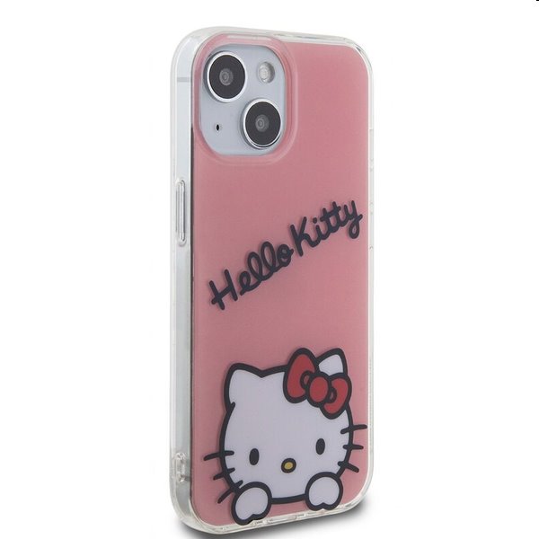 Zadný kryt Hello Kitty IML Daydreaming Logo pre Apple iPhone 15, ružová