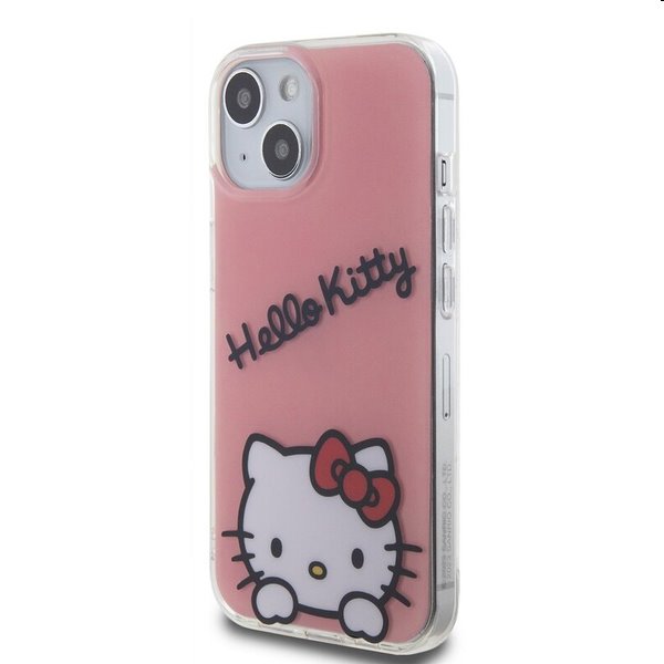 Zadný kryt Hello Kitty IML Daydreaming Logo pre Apple iPhone 15, ružová