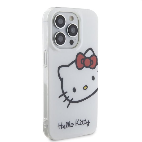 Zadný kryt Hello Kitty IML Head Logo pre Apple iPhone 15 Pro, biela Zadný kryt Hello Kitty IML Head Logo pre Apple iPhone 15 Pro, biela