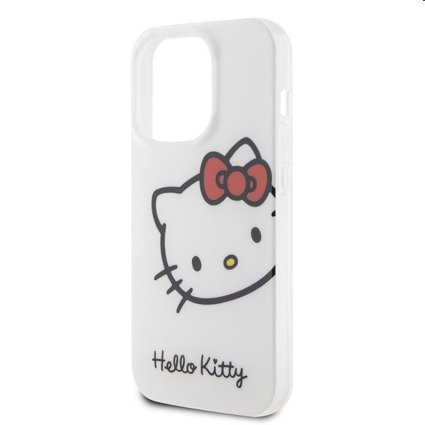 Zadný kryt Hello Kitty IML Head Logo pre Apple iPhone 15 Pro, biela