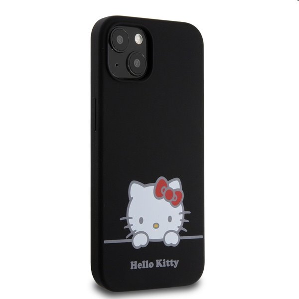 Zadný kryt Hello Kitty Liquid Silicone Daydreaming Logo pre Apple iPhone 13, čierna Zadný kryt Hello Kitty Liquid Silicone Daydreaming Logo pre Apple iPhone 13, čierna