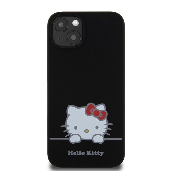 Zadný kryt Hello Kitty Liquid Silicone Daydreaming Logo pre Apple iPhone 13, čierna Zadný kryt Hello Kitty Liquid Silicone Daydreaming Logo pre Apple iPhone 13, čierna