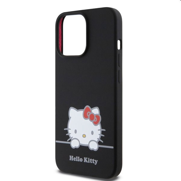 Zadný kryt Hello Kitty Liquid Silicone Daydreaming Logo pre Apple iPhone 13 Pro, čierna