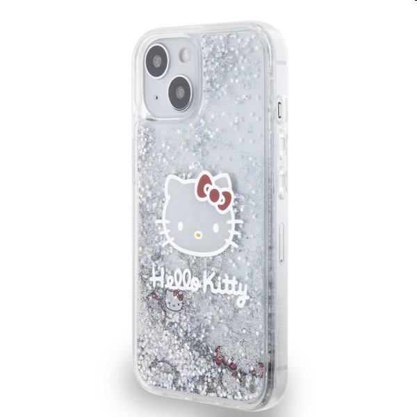 Zadný krytHello Kitty Liquid Glitter Electroplating Head Logo pre Apple iPhone 12/12 Pro, transparentná