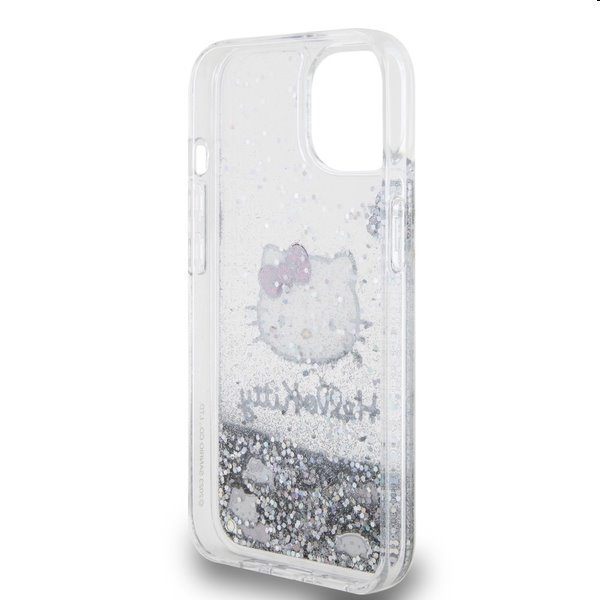 Zadný krytHello Kitty Liquid Glitter Electroplating Head Logo pre Apple iPhone 12/12 Pro, transparentná