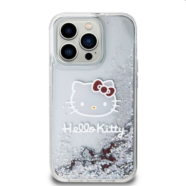 Zadný krytHello Kitty Liquid Glitter Electroplating Head Logo pre Apple iPhone 13 Pro, transparentná