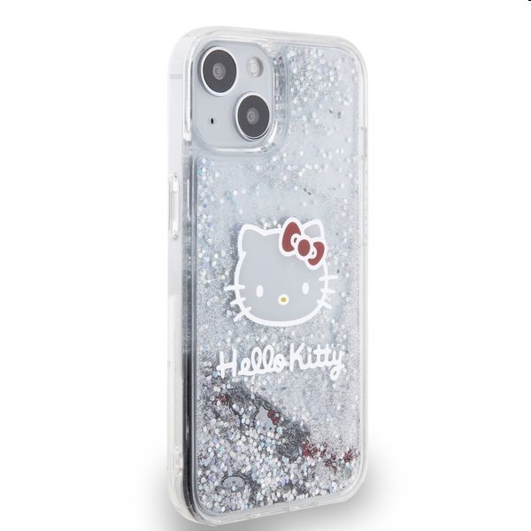 Zadný krytHello Kitty Liquid Glitter Electroplating Head Logo pre Apple iPhone 13, transparentná