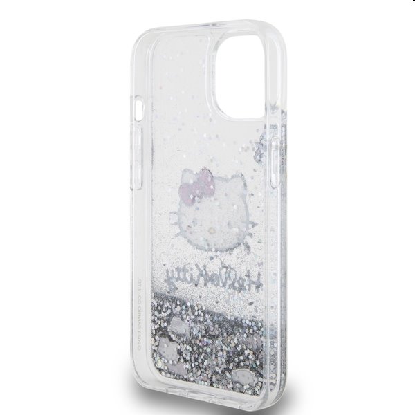 Zadný krytHello Kitty Liquid Glitter Electroplating Head Logo pre Apple iPhone 13, transparentná