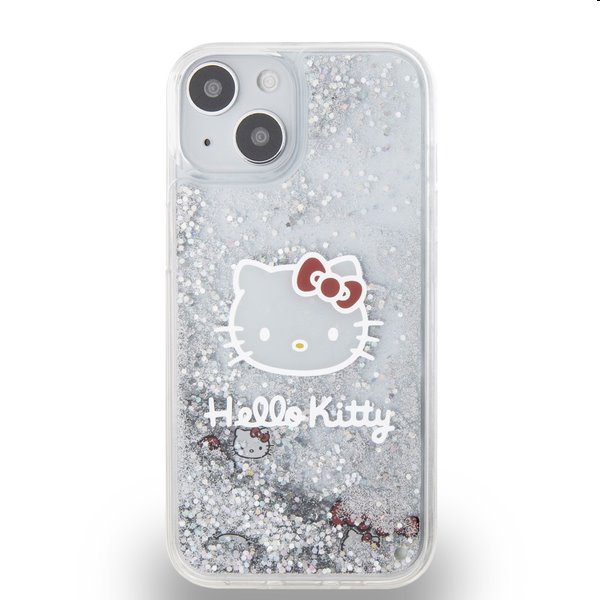 Zadný krytHello Kitty Liquid Glitter Electroplating Head Logo pre Apple iPhone 13, transparentná