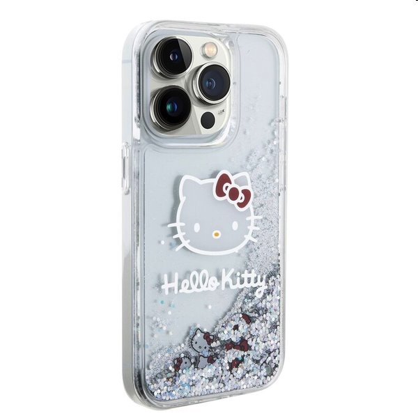 Zadný krytHello Kitty Liquid Glitter Electroplating Head Logo pre Apple iPhone 15 Pro, transparentná Zadný krytHello Kitty Liquid Glitter Electroplating Head Logo pre Apple iPhone 15 Pro, transparentná