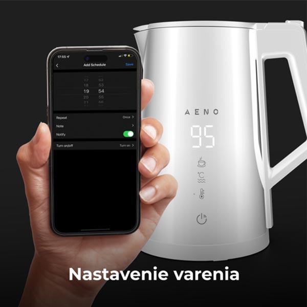 Aeno Rýchlovarná kanvica EK8S, 1,7 l, SMART, biela