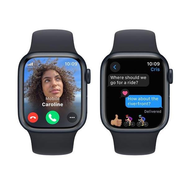 Apple Watch Series 9 GPS + Cellular 45mm polnočná , hliníkové puzdro so športovým remienkom polnočná - S/M