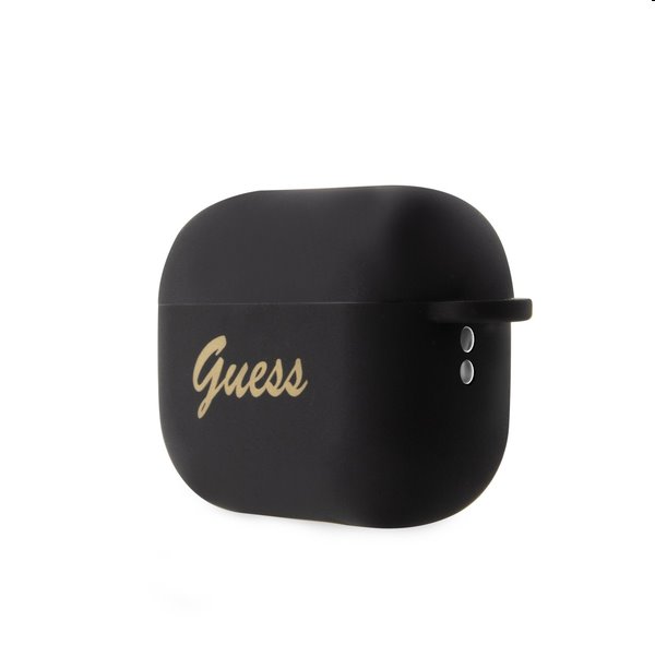 GUESS Heart silikónový obal pre Apple AirPods Pro 2, čierny