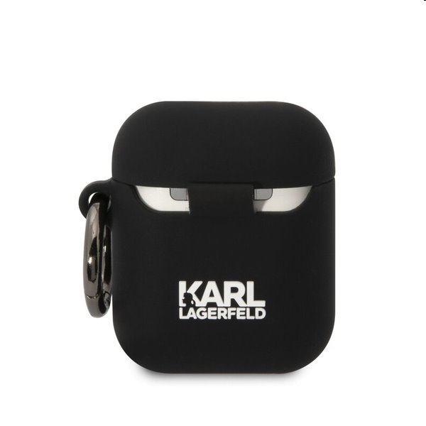 Karl Lagerfeld 3D Logo NFT Karl and Choupette silikónový obal pre Apple AirPods 1/2, čierny Karl Lagerfeld 3D Logo NFT Karl and Choupette silikónový obal pre Apple AirPods 1/2, čierny