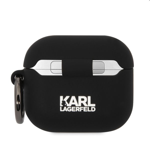 Karl Lagerfeld 3D Logo NFT Karl and Choupette silikónový obal pre Apple AirPods 3, čierny