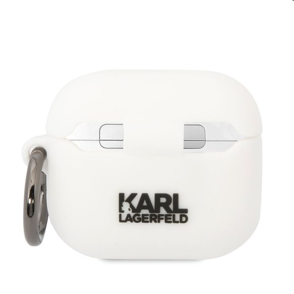 Karl Lagerfeld 3D Logo NFT Karl Head silikónový obal pre Apple AirPods 3, biely Karl Lagerfeld 3D Logo NFT Karl Head silikónový obal pre Apple AirPods 3, biely