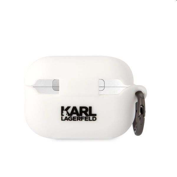 Karl Lagerfeld 3D Logo NFT Karl Head silikónový obal pre Apple AirPods Pro 2, biely