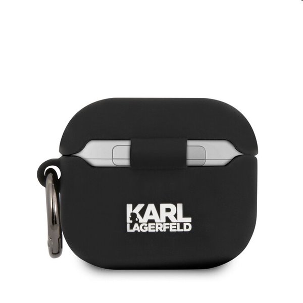 Karl Lagerfeld Rue St Guillaume silikónový obal pre Apple AirPods 3, čierny Karl Lagerfeld Rue St Guillaume silikónový obal pre Apple AirPods 3, čierny