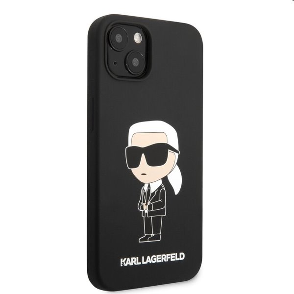 Zadný kryt Karl Lagerfeld Liquid Silicone Ikonik NFT pre Apple iPhone 13, čierna