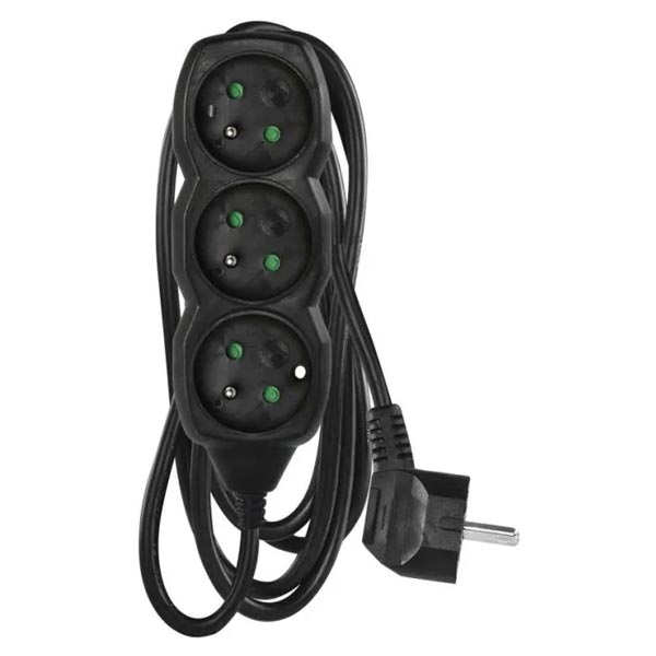 EMOS Predlzovaci kabel 16A (3zás.) 1,5M ČIERNY