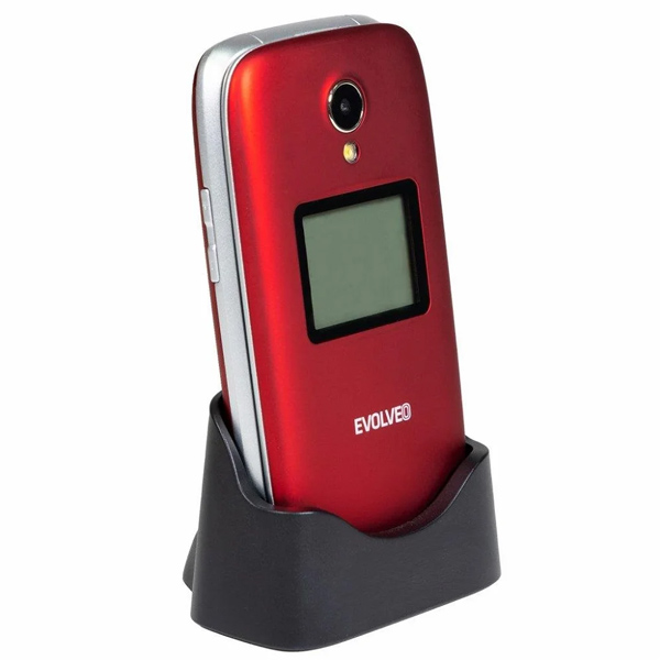 Evolveo EasyPhone FS, vyklápací mobilný telefón 2.8 " pre seniorov s nabíjacím stojanom, červený Evolveo EasyPhone FS, vyklápací mobilný telefón 2.8 " pre seniorov s nabíjacím stojanom, červený