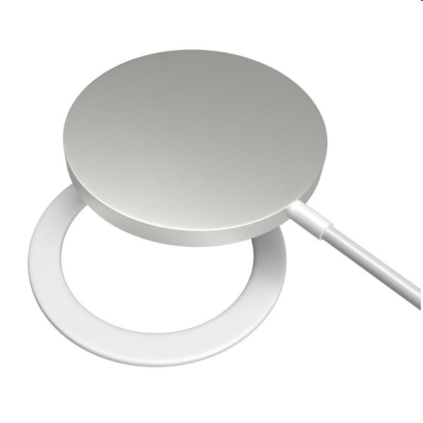 FIXED Magnetická nálepka na mobilný telefón pre použitie technológie MagSafe, biela