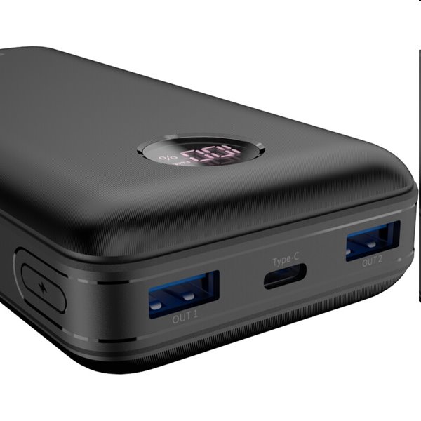 Powerbanka Canyon s digitálnym displejom 1 x USB-C/ 2x USB-A 20000, čierna
