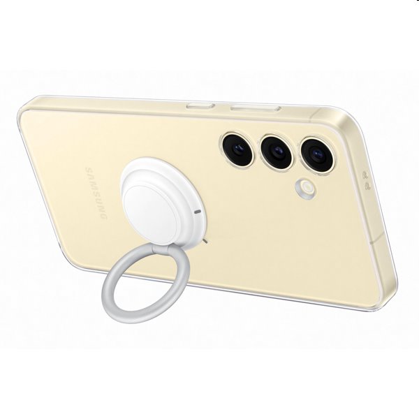 Zadný kryt Clear Gadget pre Samsung Galaxy S24 Plus, transparentná (s odnímateľným úchytom)